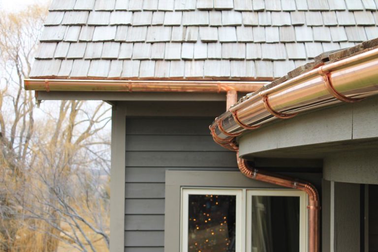 half round copper gutter install - Copy - Monsters Gutter